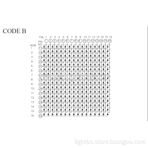 3mm 16 X 16 Dot Matrix Led Display With Package Dimension 64 X 64 X7.5mm,various Colours Available 